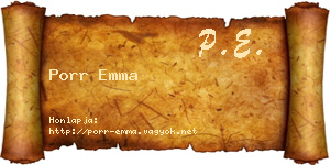 Porr Emma névjegykártya